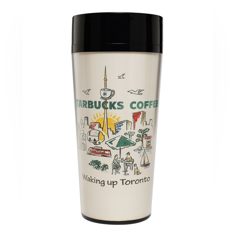 Starbucks Waking Up Toronto Plastic 14oz Travel Mug with Lid